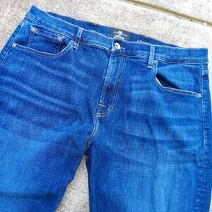 7 For All Mankind Men's Luxe Sport Adrien Regular 38X32 Stretch Blue Jeans